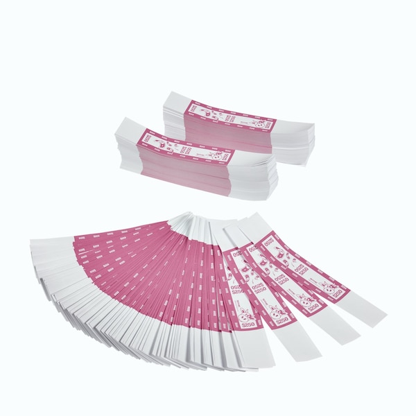 Moolah Self-Sealing Currency Bands, Pink, $250, Pack of 1000 729200250 - main